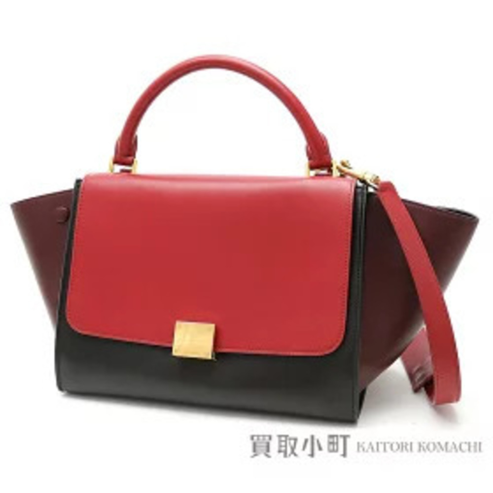 Celine Trapeze Handbag Tricolor Calfskin Shoulder Bag Tote Luggage HAND